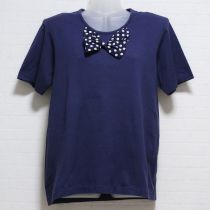 紺水玉リボンTシャツ