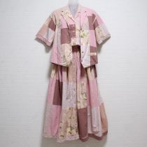 ピンク紫陽花パッチワークベスト&ワンピース&リュック
