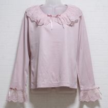 ピンクレース使いカットソー【4(L)】
