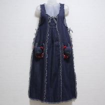 紺くまモチーフデニムタブリエ