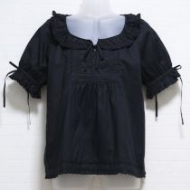 黒ロゴ刺繍ローンブラウス