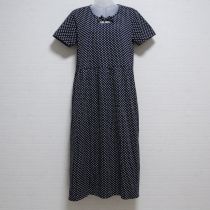 紺ロゴ水玉カットソーワンピース