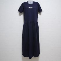 紺ロゴカットソーワンピース