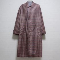 赤×青チェックレインコート