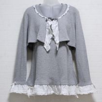 グレーローンフリルボレロ&チュニック【L】