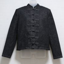 黒デニムチャイナ風ジャケット