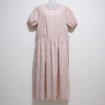 ピンク系チェックワンピース