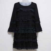 黒段々フリルカットソーチュニック【9号】