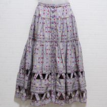 パープル小花カットワークスカート