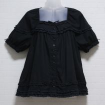 黒コットンレース使いブラウス