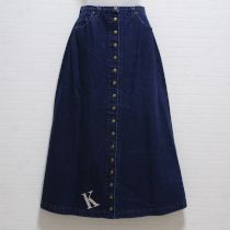 紺【K】ロゴ刺繍デニムスカート
