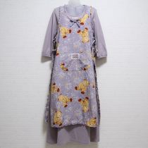 パープル勿忘草くまタブリエ&カットソーワンピース