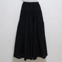 黒ピコット切替えスカート