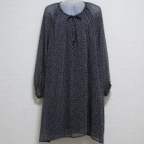 紺小花柄ジョーゼットチュニック【F】