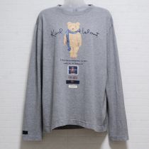 グレーマフラーくまTシャツ【M】