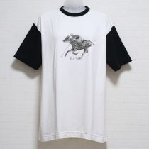オフ白×黒ポロTシャツ【M】