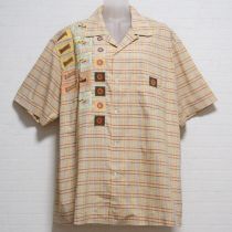 黄チェックワッペンシャツ