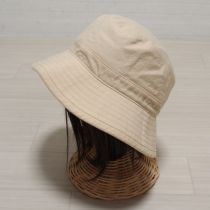 クリームカラーデニムロゴ入りハット
