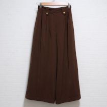 茶金ボタンワイドパンツ