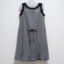 黒カメリア刺繍ボーダーカットソーワンピース【11号】