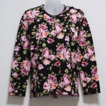 黒薔薇プリント長Tシャツ