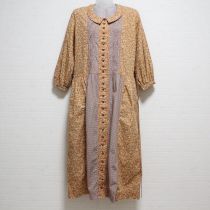 オレンジ系チェック&小花ワンピース