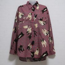 赤系フレンチブルドッグ&チェックシャツ【M】