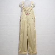 黄くま刺繍オーバーオール