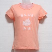 オレンジ船プリントTシャツ