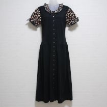 黒薔薇プリント使いカットソーワンピース