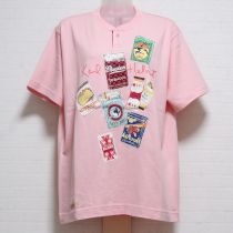 ピンクたばこ缶プリントTシャツ【M】