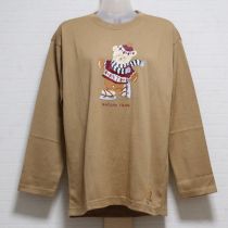 ベージュスケートくま長Tシャツ【M】