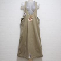 ベージュ親子うさぎ刺繍ジャンパースカート