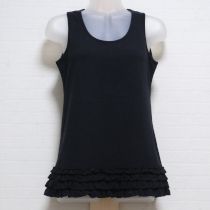 黒裾フリルカットソー
