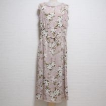 ピンクくちなしとジャスミン楊柳ワンピース【M】