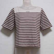 ベージュ系ボーダーTシャツ【M】