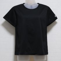 黒カメリアサテンストレッチTシャツ【4(11号)】