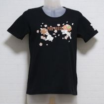黒和柄うさぎTシャツ【M】