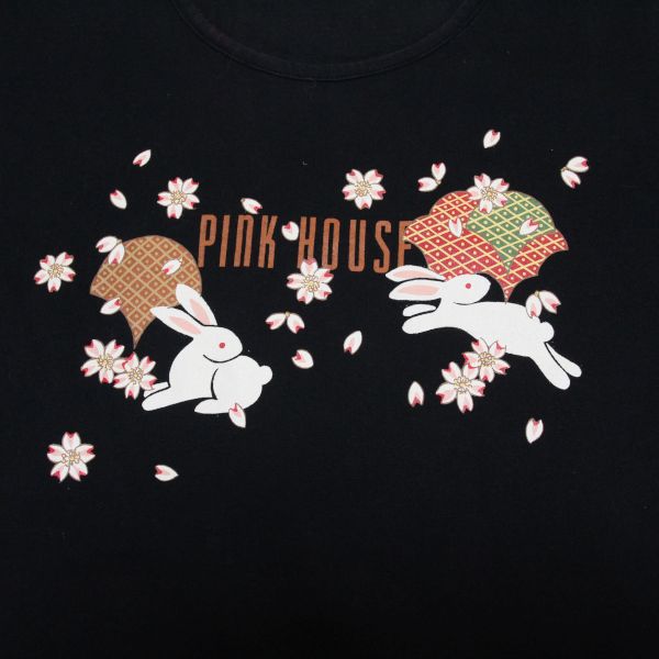 黒和柄うさぎTシャツ【M】 - ピンクハウス通販｜リサイクルブティック 