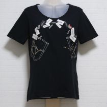 黒ポケット刺繍ネームTシャツ【M】