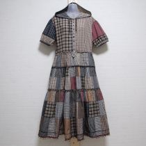 黒系ミックスチェックワンピースリュック付き