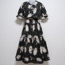 黒野薔薇ブーケワンピース
