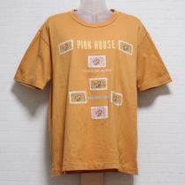 オレンジ系ブーケパッチTシャツ【L】