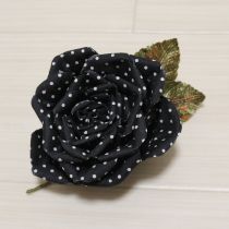 黒水玉ローズコサージュ