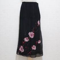 黒薔薇&レオパードプリントシースルースカート【M】