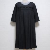 黒レース&フラワーモチーフチュニックワンピース【3(9号)】