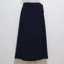 紺フレアー巻きスカート