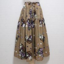 ベージュライラック花かごスカート