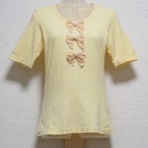 黄ギンガムリボンTシャツ【M】