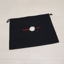 黒リボンカメリア刺繍巾着